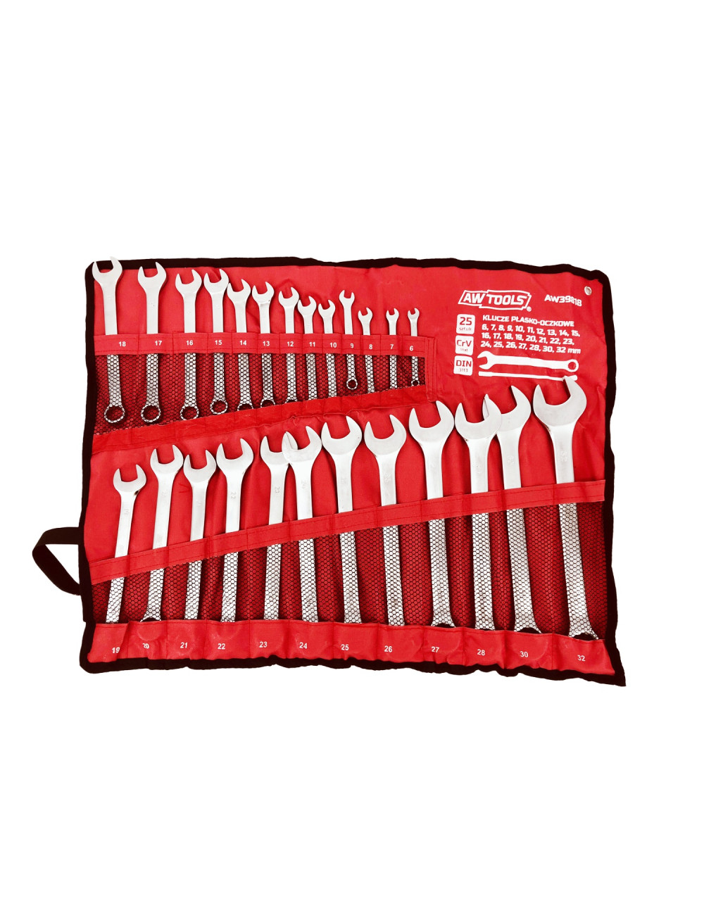AWTOOLS KLUCZ KOMPLET PŁASKO-OCZKOWY 25szt. /6mm-32mm