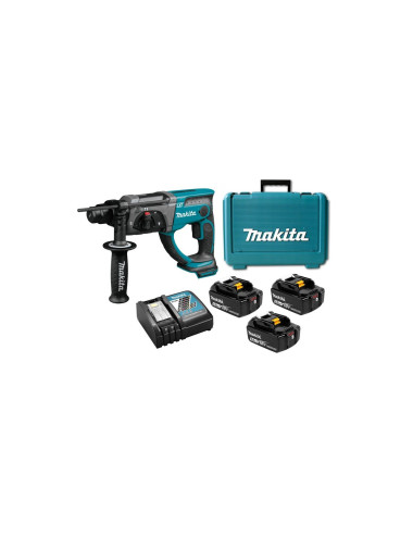 MAKITA MŁOTOWIERTARKA Z OPCJĄ KUCIA 18V 3x5,0Ah 1,9J DHR202RTE3 + ACC (D-74136)