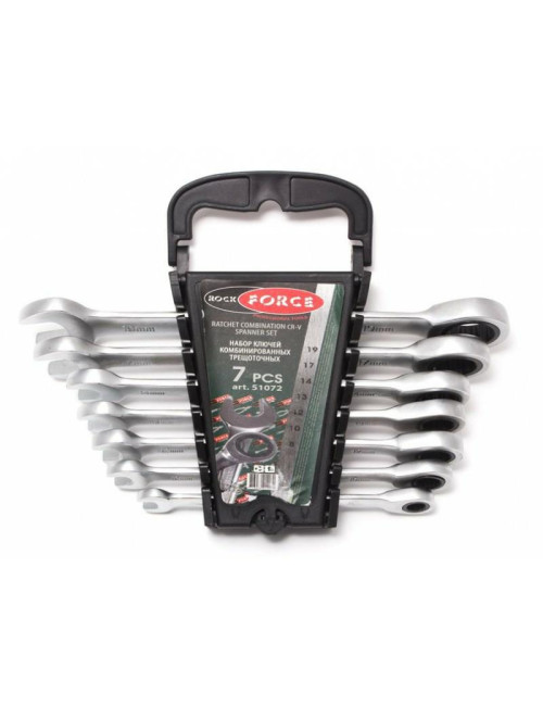 ROCKFORCE ZESTAW KLUCZY PŁASKO-OCZKOWYCH Z GRZECHOTKĄ  7szt.