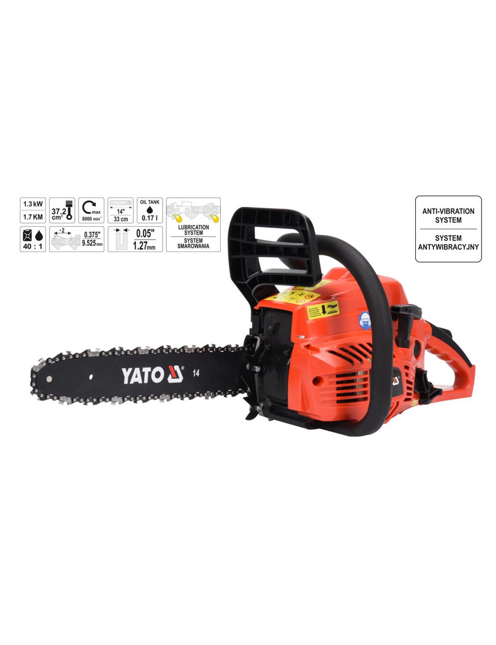 YATO PIŁA ŁAŃCUCHOWA SPALINOWA 1,8KM 33cm YT-84895