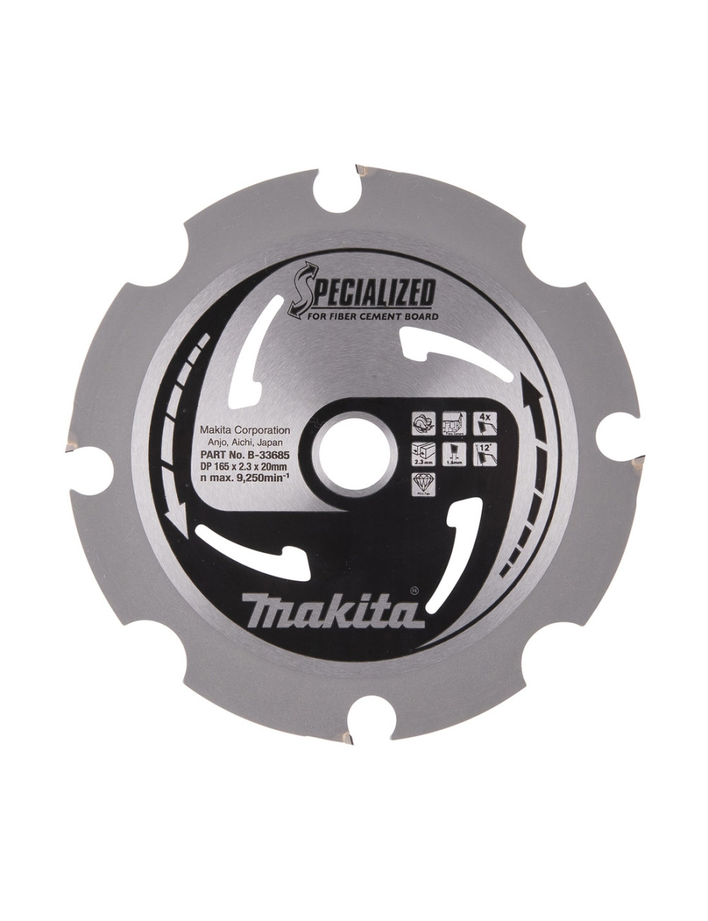 MAKITA PIŁA TARCZOWA  165x20x4z SPECJALIZED PŁYTY WŁÓKNOWO-CEMENTOWE