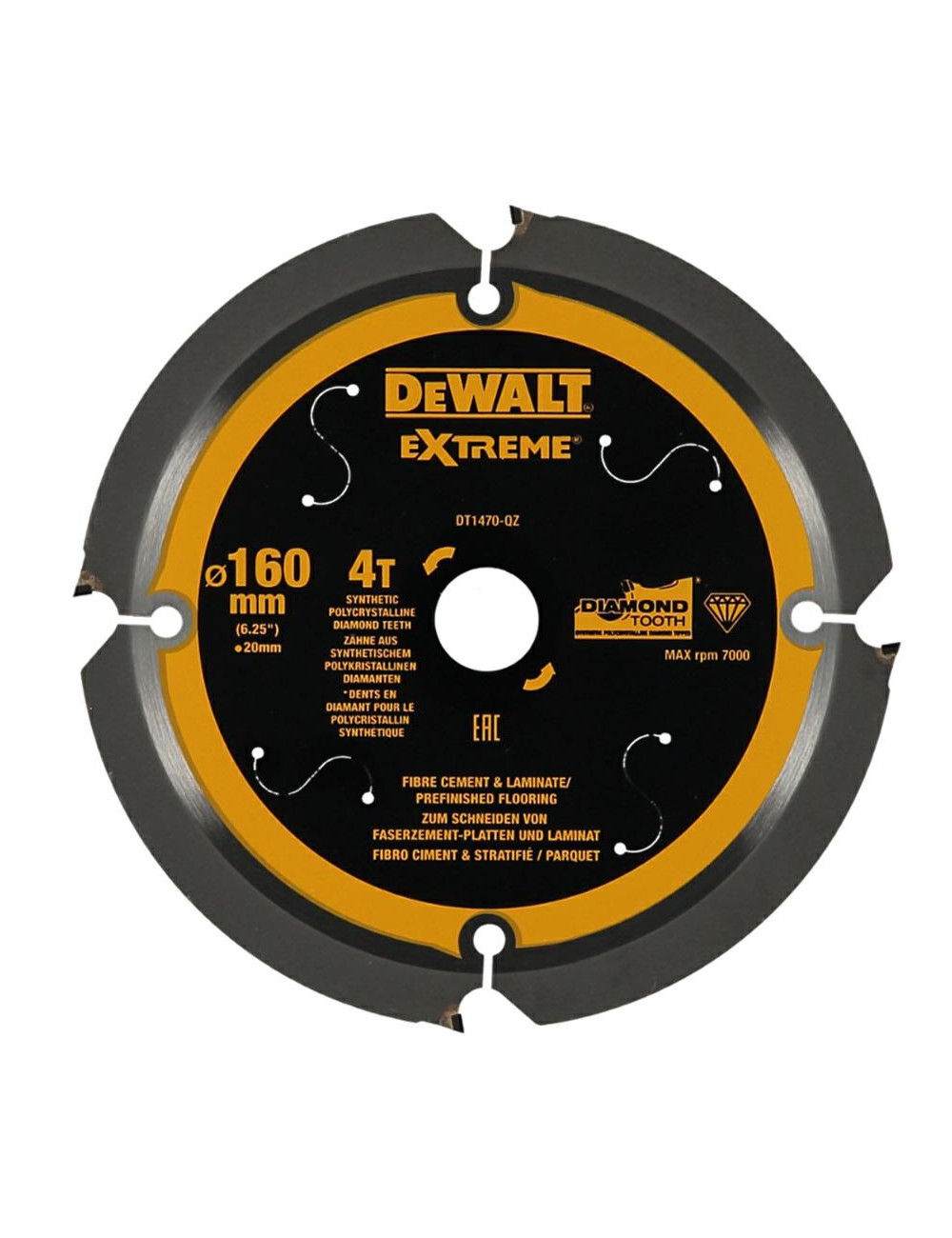 DEWALT PIŁA TARCZ.160x20mmx4z Fibre Cement