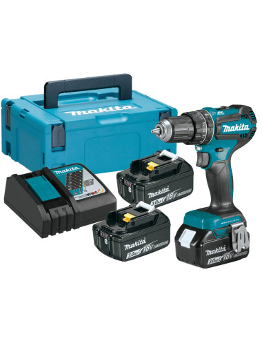 MAKITA WIERTARKO-WKRĘTARKA UDAROWA 18V 50Nm 3x3,0Ah BLDC MAKPAC DHP485RF3J  +2x BIT PH1x90mm