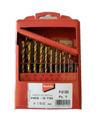 ZESTAW WIERTEŁ TYTAN HSS-G TIN 19szt 1-10mm