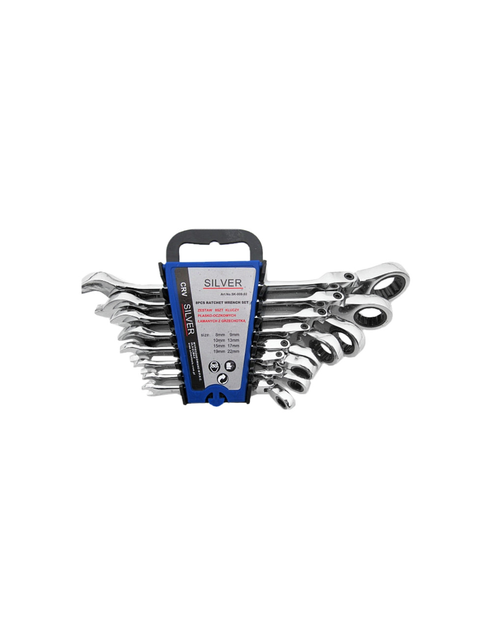 SILVER KLUCZ PŁASKO - OCZKOWY Z GRZECHOTKĄ PRZEGUBOWY PL.ASTIK 8 SZTUK