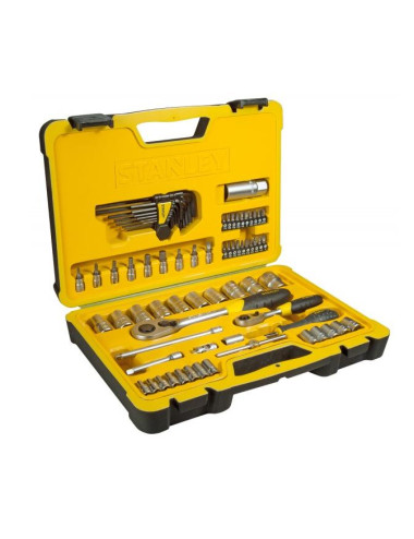 STANLEY ZESTAW  KLUCZY 1/4",1/2" 75 elem.