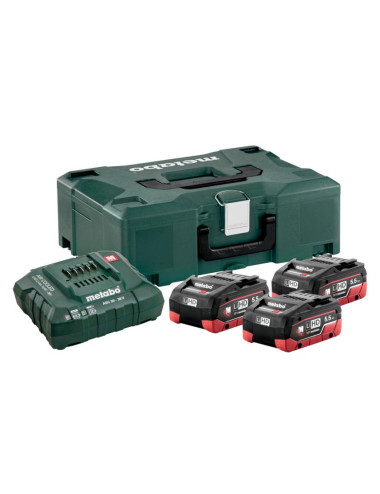 METABO ZESTAW AKUMULATORÓW 3 x 5.5Ah LIHD + ŁADOWARKA ASC 30-36 V + WALIZKA METALOC