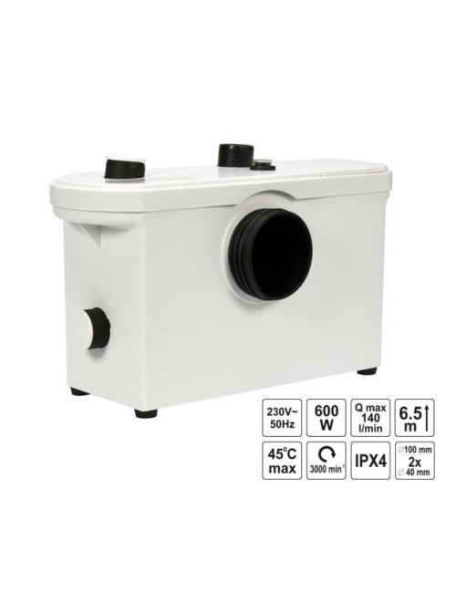 FALA POMPA WC 600W  Z ROZDRABNIACZEM