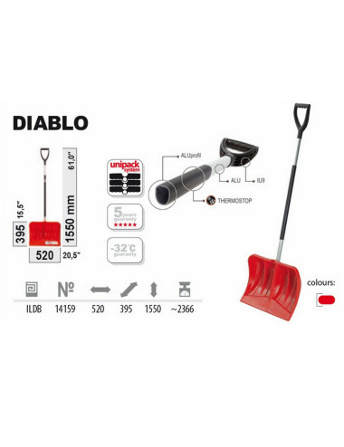 ŁOPATA DO ŚNIEGU DIABLO TRZON ALUM.