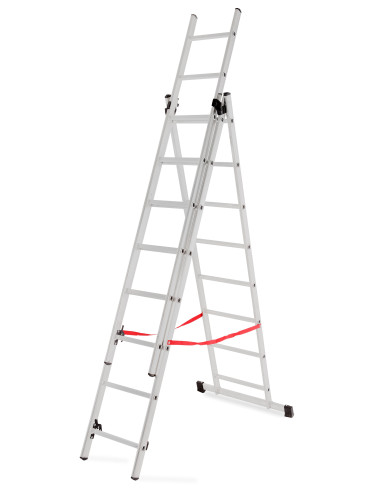 AWTOOLS DRABINA ALUMINIOWA BASIC 3x8 STOPNI 150KG