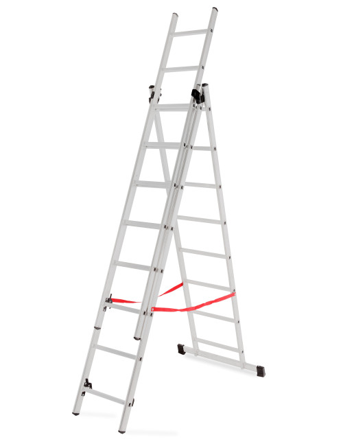 AWTOOLS DRABINA ALUMINIOWA BASIC 3x8 STOPNI 150KG