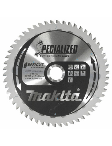 MAKITA PIŁA TARCZOWA  165x20x54z EFFICUT DO ALUMINIUM