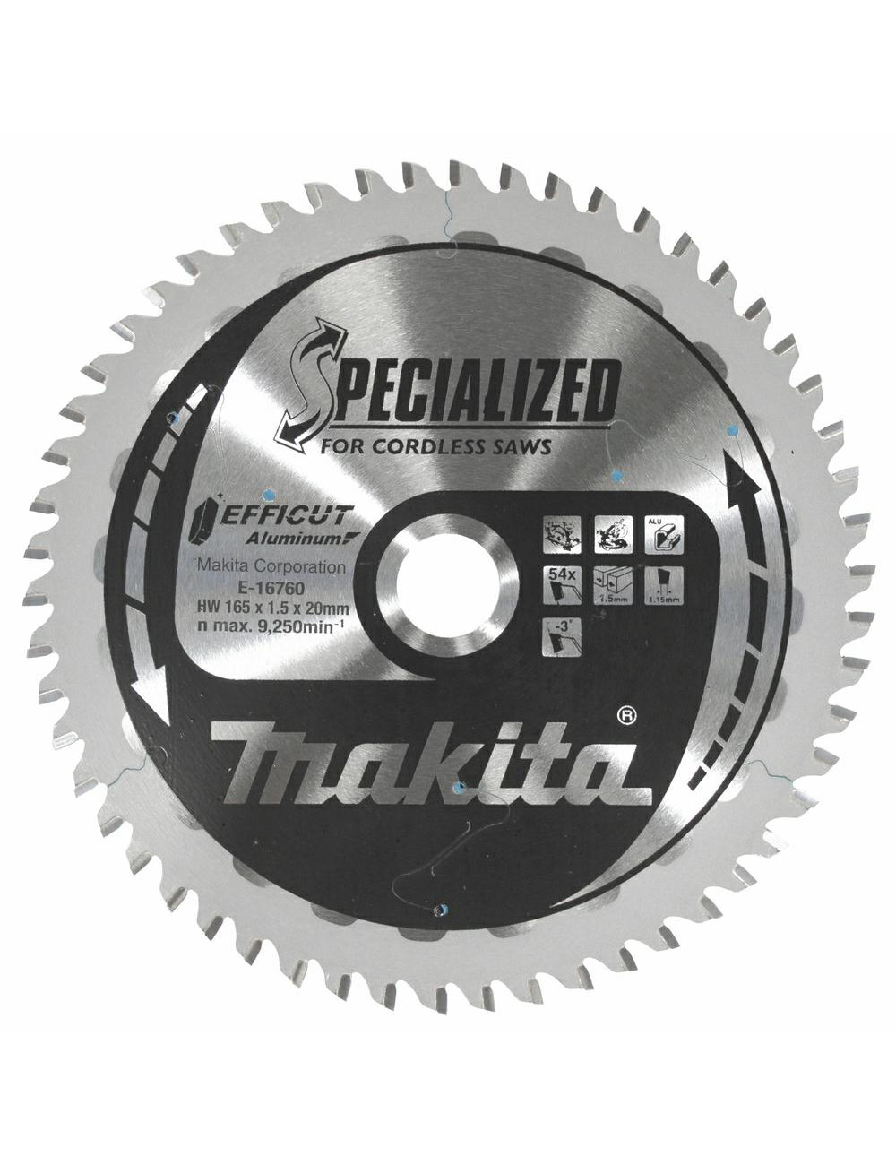 MAKITA PIŁA TARCZOWA  165x20x54z EFFICUT DO ALUMINIUM