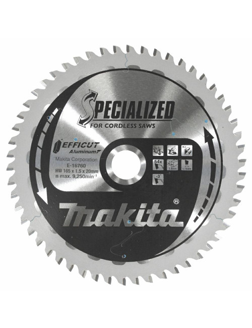 MAKITA PIŁA TARCZOWA  165x20x54z EFFICUT DO ALUMINIUM