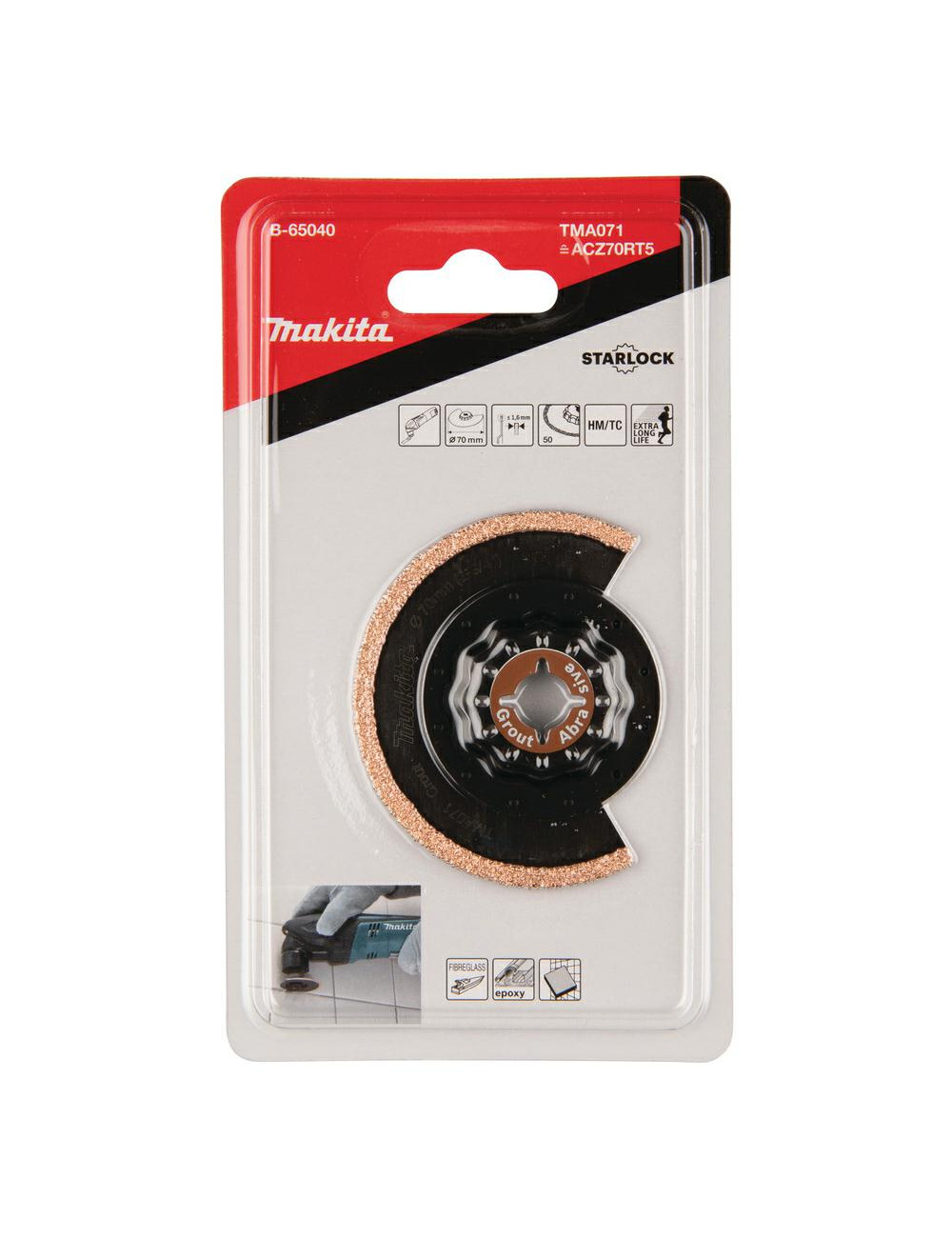 MAKITA MT BRZESZCZOT ŁUKOWY DO WĄSKICH SZCZELIN 70mm K50 SEGMENTOWY, MULTITOOL