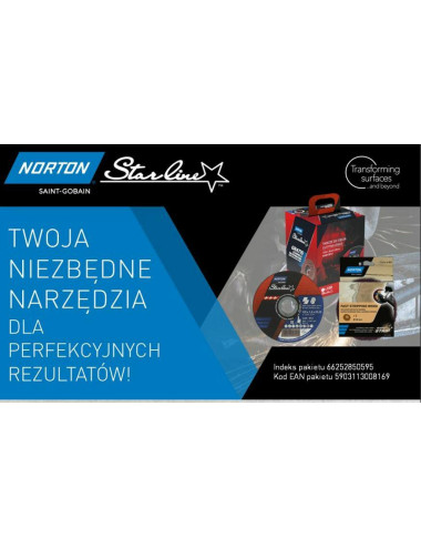 NORTON TARCZA.STARLINE 125mmx1,0/100szt WIADERKO+ŚCIERNICA WŁÓKNINOWA