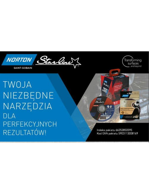 NORTON TARCZA.STARLINE 125mmx1,0/100szt WIADERKO+ŚCIERNICA WŁÓKNINOWA