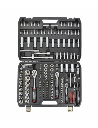 AWTOOLS ZESTAW KLUCZY  173el  1/2"/3/8"/1/4" BLACK LINE