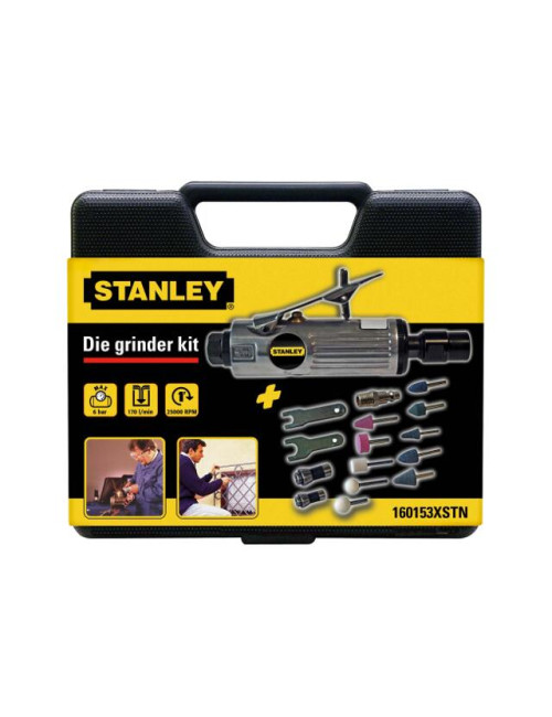 STANLEY SZLIFIERKA PROSTA PNEUMATYCZNA + AKCESORIA