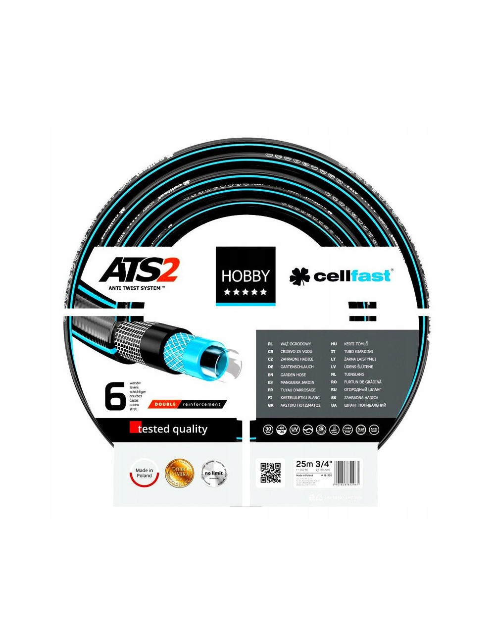 CELLFAST WĄŻ OGRODOWY HOBBY ATS2 ROZMIAR: 1/2" DŁUGOŚĆ: 50 m