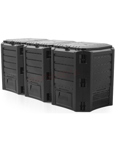 PROSPERPLAST KOMPOSTOWNIK 1200L CZARNY 1980 x 719 x 826mm 3 SEGMENTY