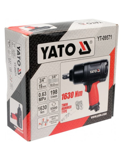 YATO KLUCZ UDAROWY PNEUMATYCZNY 3/4" 1630Nm  YT-09571