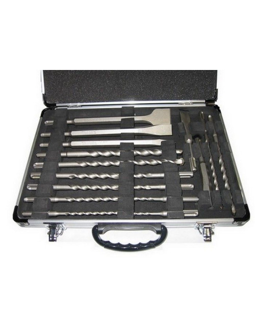 ZESTAW WIERTEŁ SDS + DŁUTA 17szt + WALIZKA