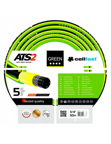 CELLFAST WĄŻ OGRODOWY GREEN ATS2 ROZMIAR: 1/2" DŁUGOŚĆ: 50m