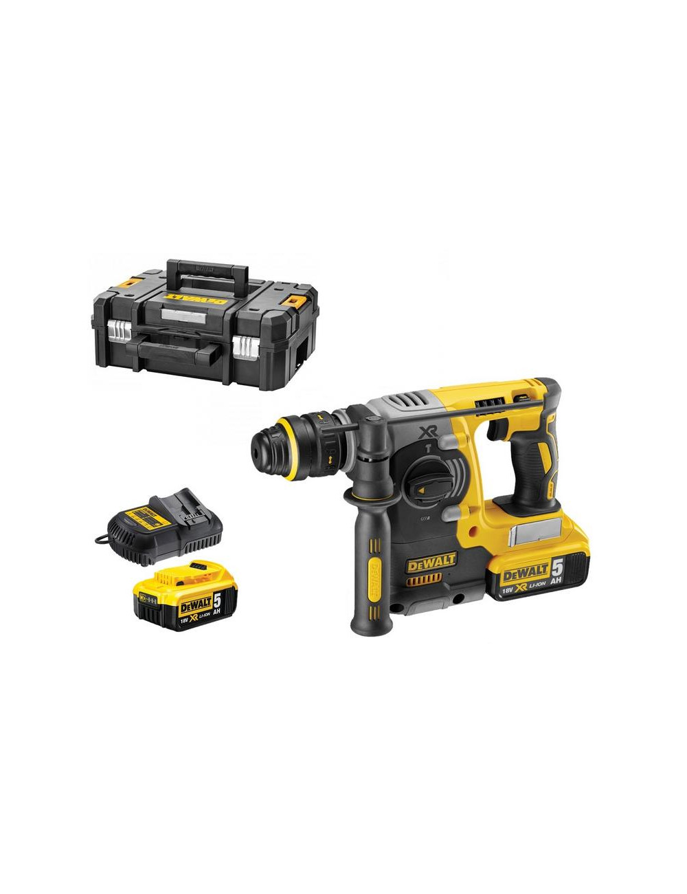 DEWALT MŁOT WIERCĄCO-KUJĄCY SDS-PLUS 18V 2,1J 2 x 5,0Ah XR LI-ION BEZSZCZOTKOWA TSTAK DCH273P2T