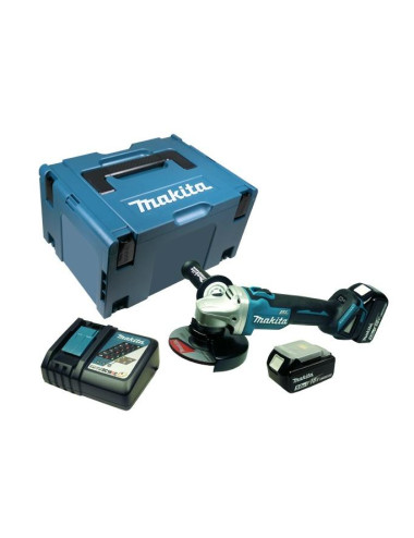 MAKITA SZLIFIERKA KĄTOWA 18V 125mm 2 x 5,0Ah LI-ION BEZSZCZOTKOWA WALIZKA MAKPAC DGA506RTJ