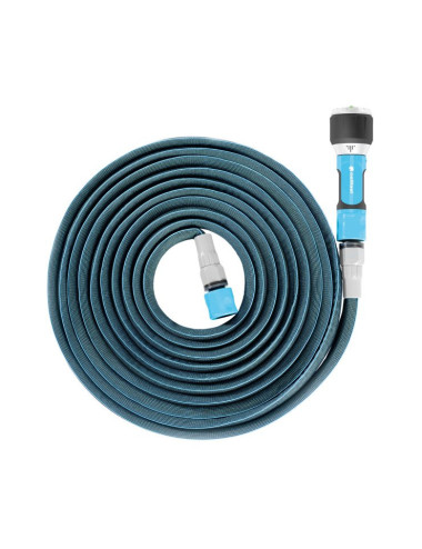 ZESTAW WĄŻ ROZCIĄGLIWY 7,5 - 15m  ZYGZAG ZE ZŁĄCZKAMI + ZRASZACZ