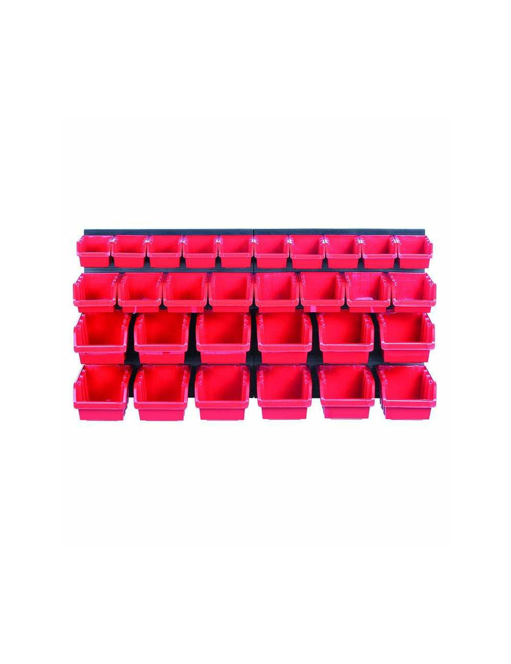 KISTENBERG  TABLICA WARSZTATOWA Z KUWETAMI CZARNA 80x40cm 2szt  + 30 POJEMNIKÓW NTBNP3 CZERWONA