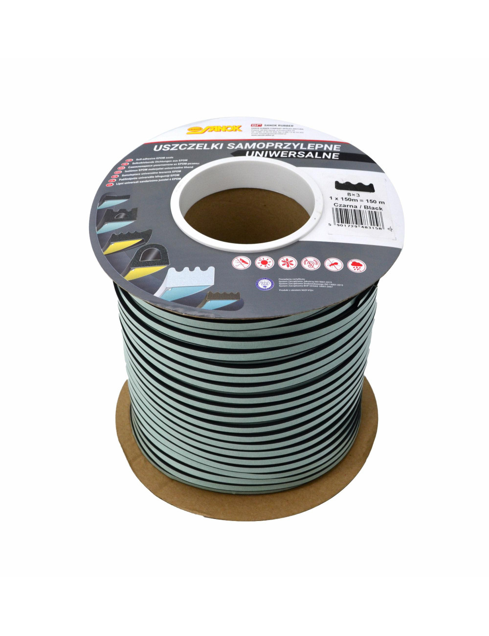 USZCZELKA DGP 8x3 CZARNA E 150mb