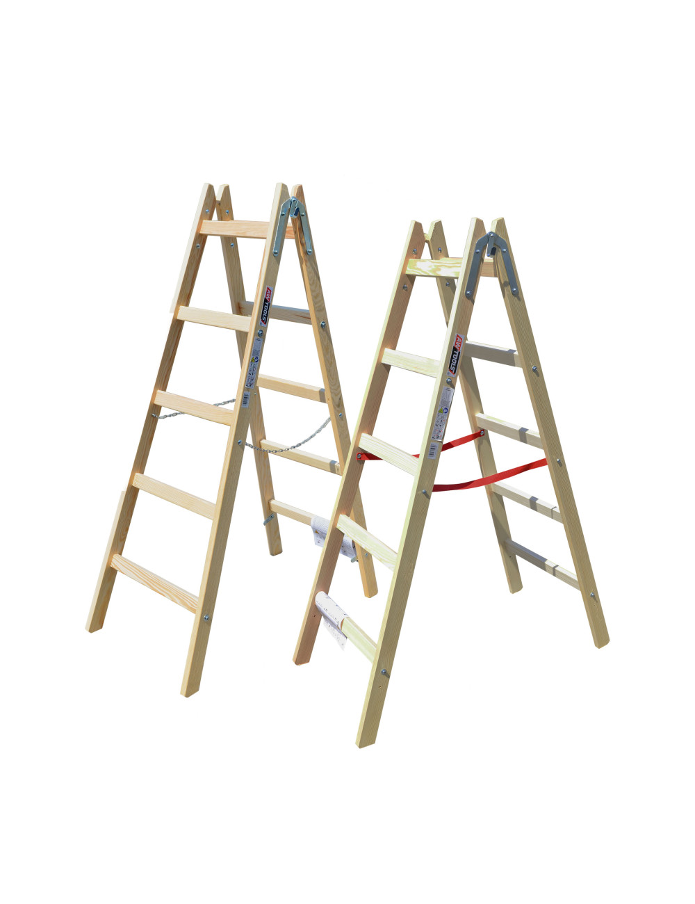 AWTOOLS DRABINA DREWNIANA  2x 4 STOPNI 150KG