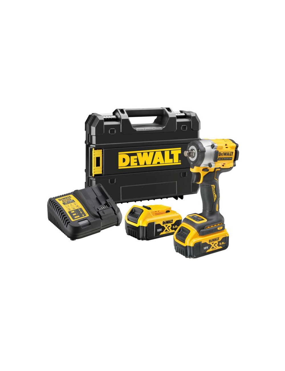 DEWALT KLUCZ UDAROWY 1/2" 18V 406Nm 2x5,0Ah TSTAK PIERŚCIEŃ DCF921P2T