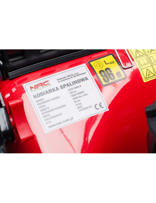 NAC KOSIARKA SPALINOWA BEZ NAPĘDU 46cm BRIGGS & STRATTON 125cc  LP46-450E-H