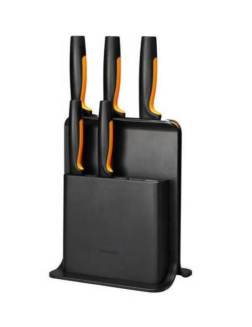 FISKARS ZESTAW 5 NOŻY W BLOKU CZARNYM  FUNCTIONAL FORM