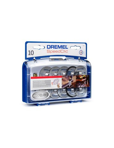 DREMEL ZESTAW DO CIĘCIA SPEED CLIC SC690 TARCZE MET. 10szt + TRZPIEŃ