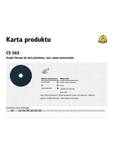 KLINGSPOR KRĄŻEK FIBROWY 125mm gr. 36 CS565 /25szt.