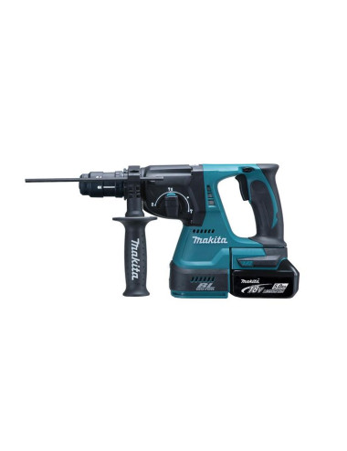 MAKITA MŁOT WIERCĄCO-KUJĄCY SDS-PLUS 18V 2J 2 x 5,0Ah BLDC + DODATKOWY UCHWYT DHR243RTJ