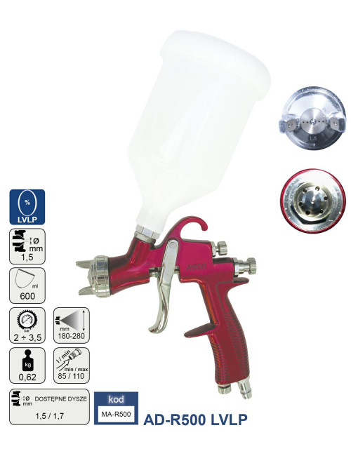 ADLER PISTOLET LAKIERNICZY LVLP 1.5mm AD-R500