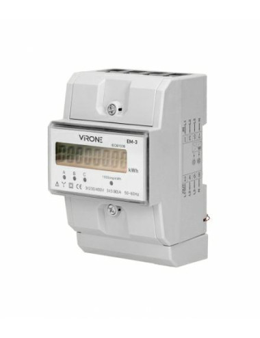 ORNO 3-fazowy licznik energii elektrycznej, 80A, MID, 3 moduły, DIN TH-35mm