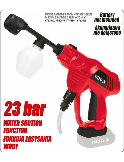 YATO MYJKA CIŚNIENIOWA 18V Z ZASYSANIEM YT-85930