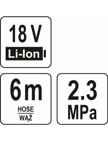 YATO MYJKA CIŚNIENIOWA 18V Z ZASYSANIEM YT-85930