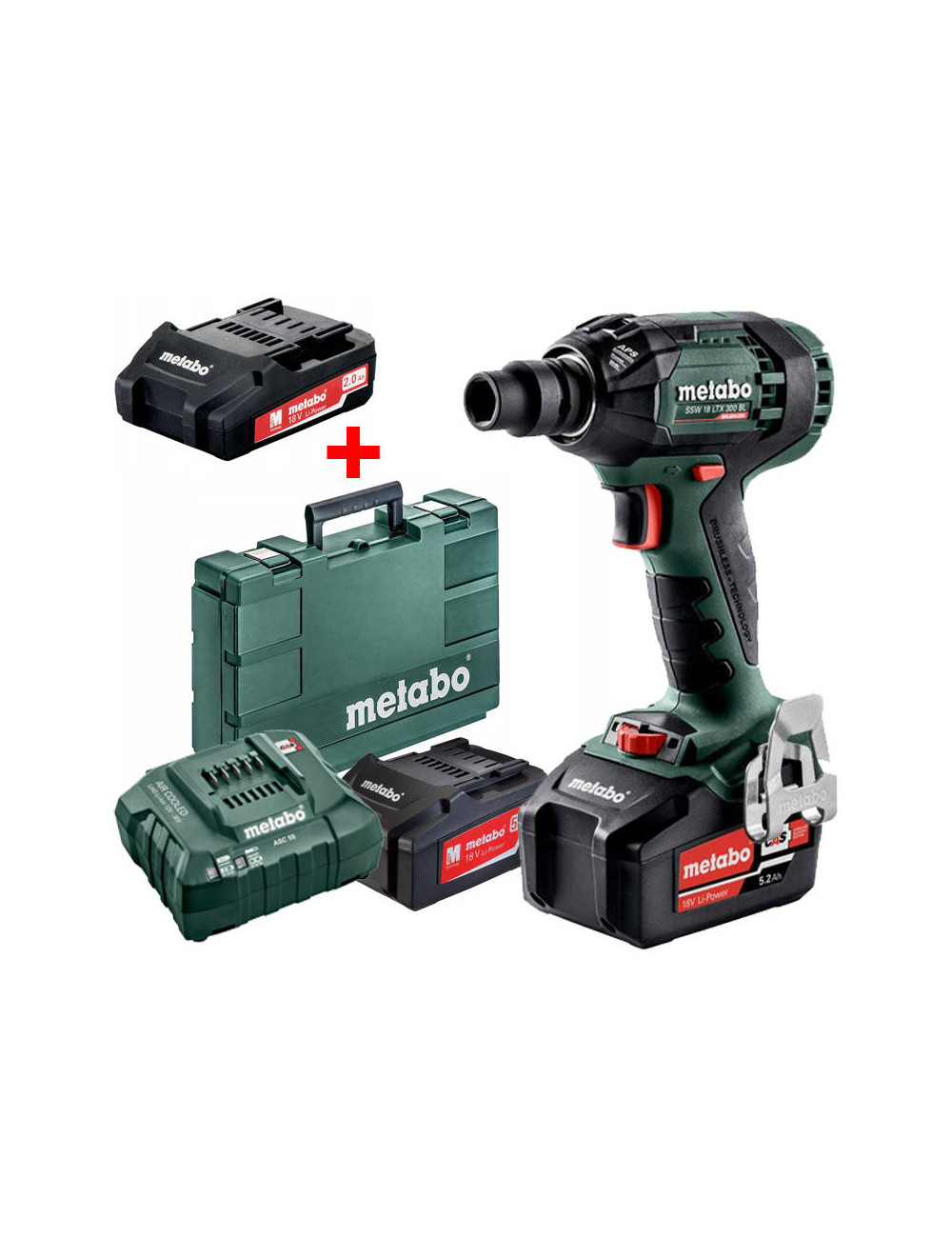 METABO KLUCZ UDAROWY SSW 18 LTX 300 BL 2x4,0Ah LiHD METABOX +AKUM 2,0Ah