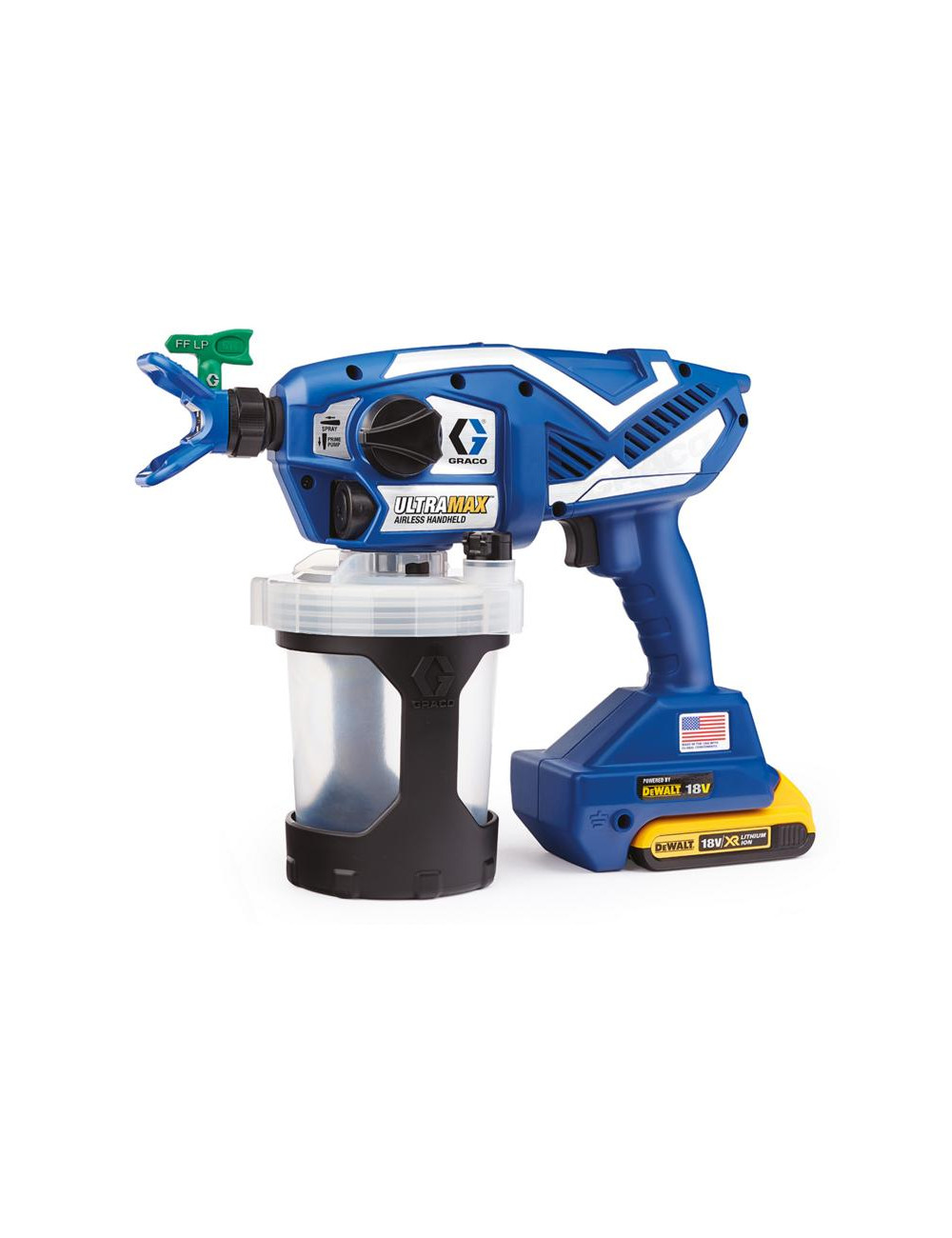 GRACO PISTOLET DO MALOWANIA ULTRAMAX ( 2 x AKU. 2AH DEWALT+ ŁAD. ) + TORBA