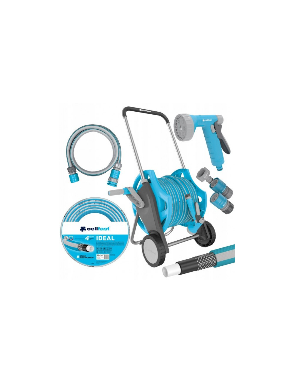 CELLFAST WÓZEK METALOWY EXPLORER + WĄŻ 30 mb 1/2" ZESTAW