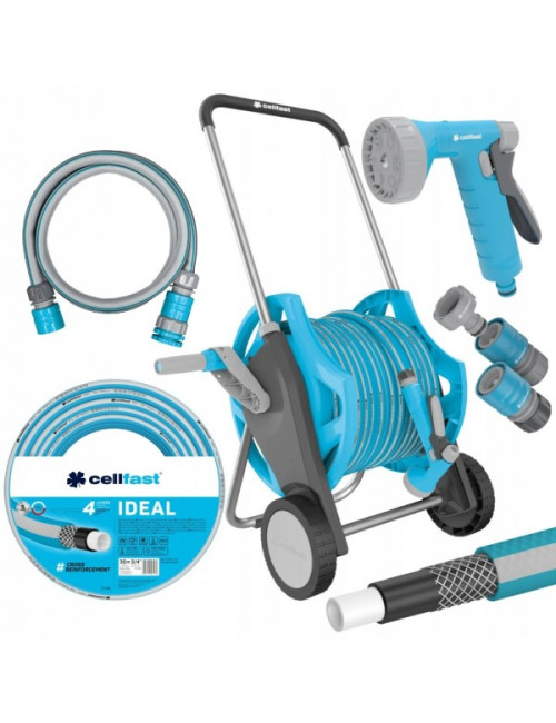 CELLFAST WÓZEK METALOWY EXPLORER + WĄŻ 30 mb 1/2" ZESTAW