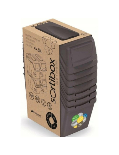 KEDEN KOSZ NA ŚMIECI SORTIBOX 20L SET 4 - SZARY KAMIENNY