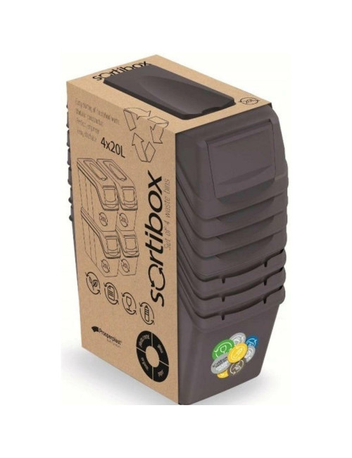 KEDEN KOSZ NA ŚMIECI SORTIBOX 20L SET 4 - SZARY KAMIENNY